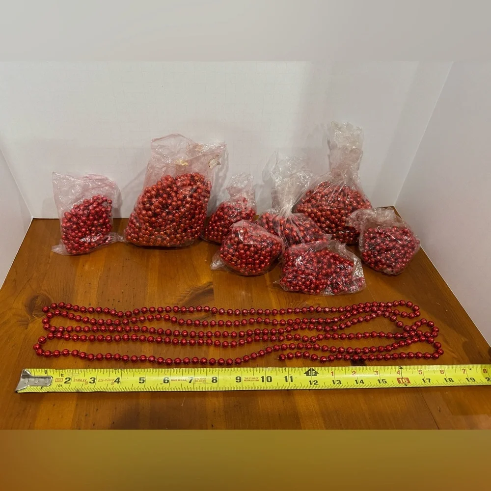 Vintage bead strands garland 1980s Christmas